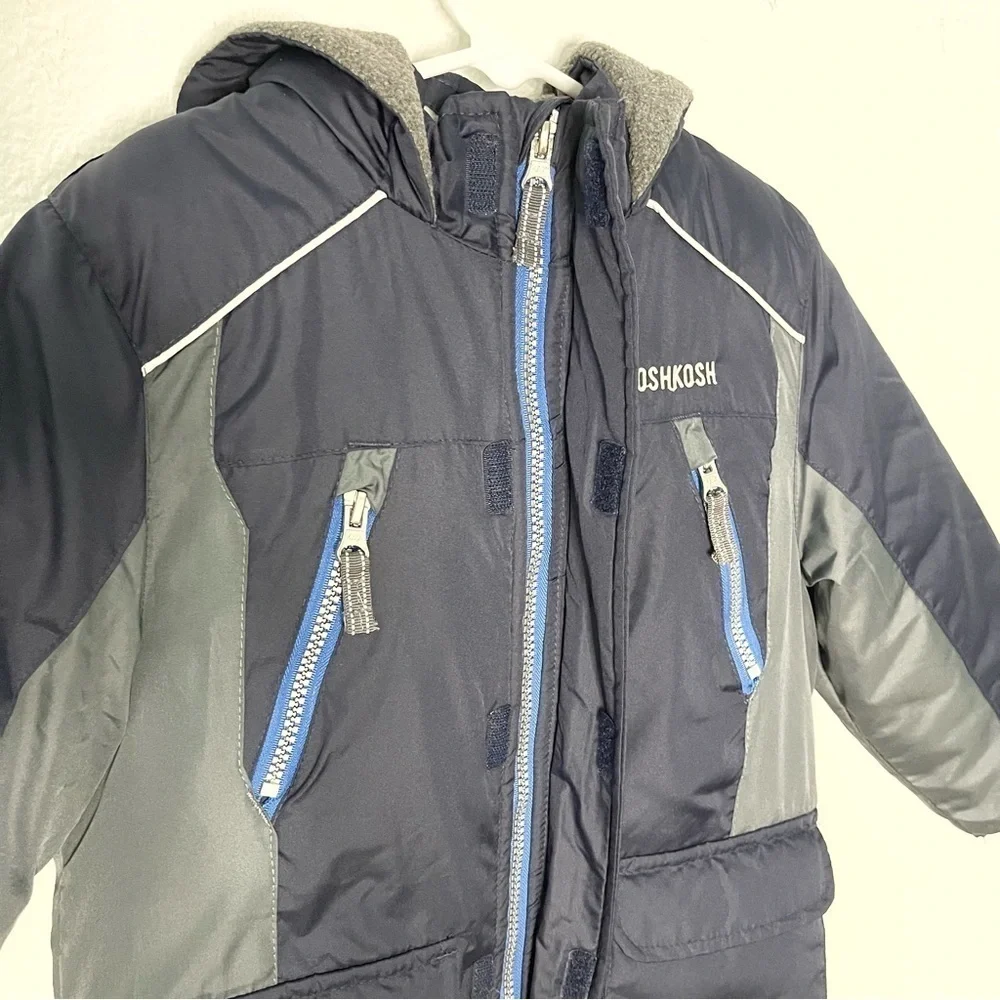 Oshkosh B’gosh quilted insulated snow ski kids full zip hoodie jacket size M